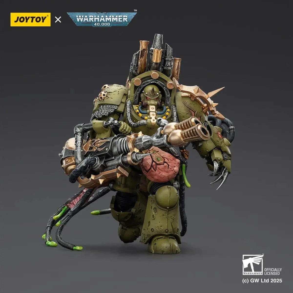 Warhammer 40,000 figurine Death Guard Lord of Virulence with Power Fist and Twin Plague Spewer 14 cm - Image 7
