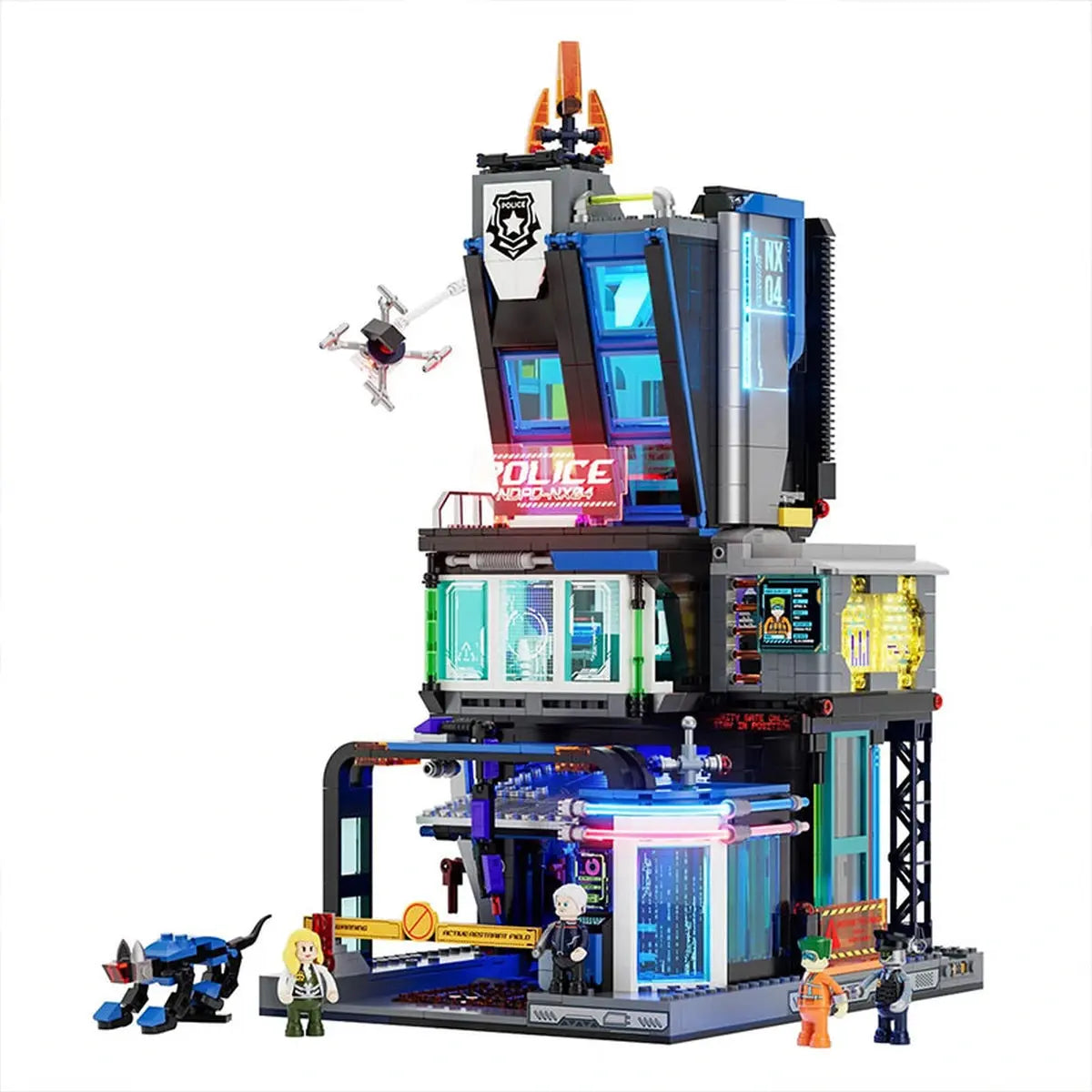 Lumibricks Cyberpunk Neoncity 17009 Cyberpunk Police HQ - Image 4