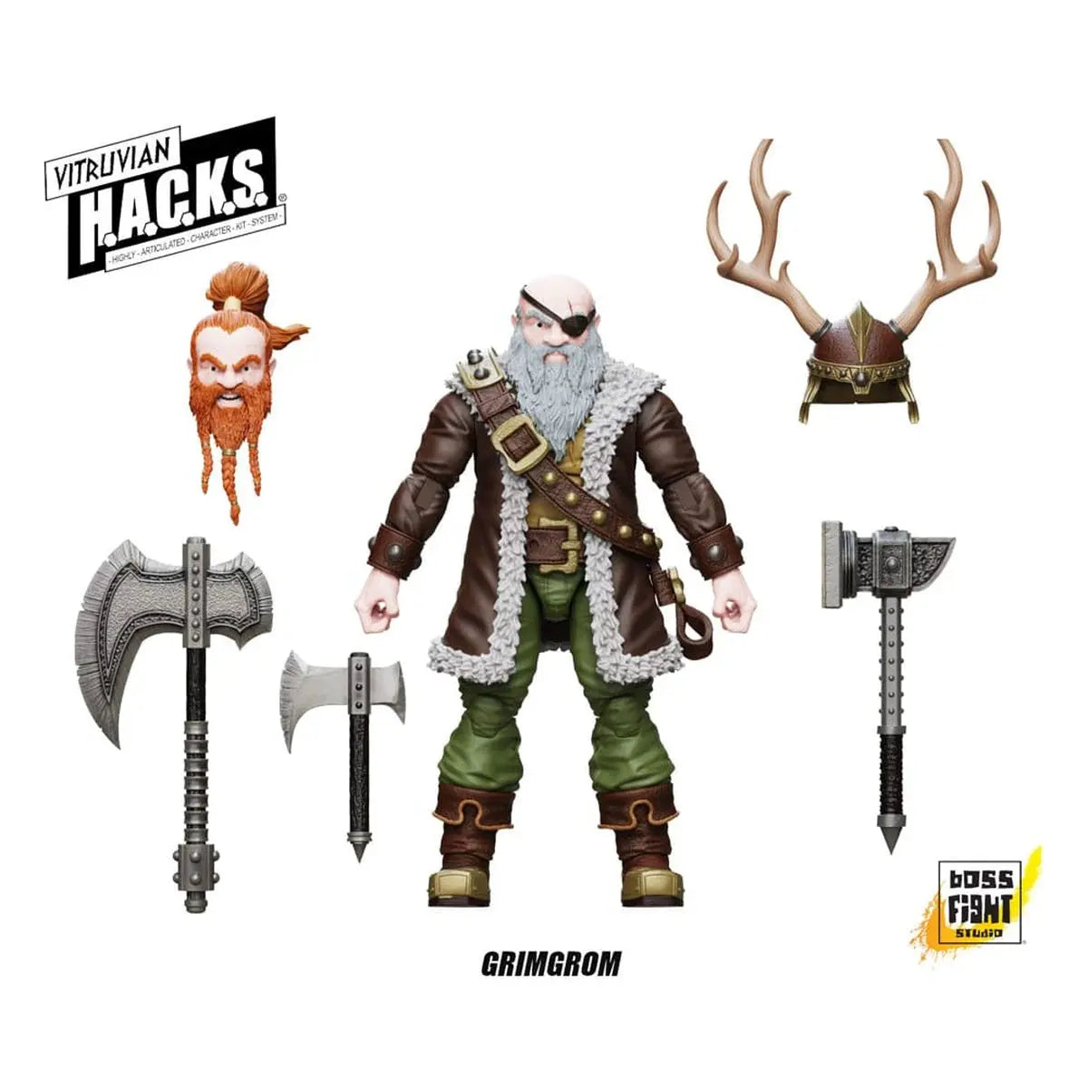 Vitruvian H.A.C.K.S. figurine Dwarf Mercenary Grimgrom - Image 3