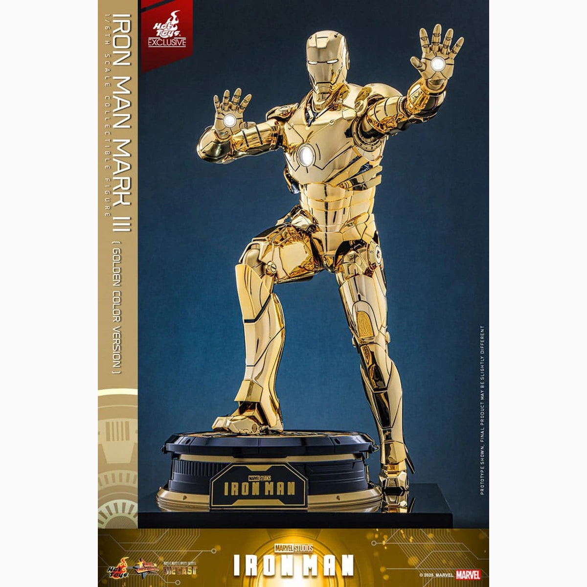 Iron Man figurine Movie Masterpiece Diecast 1/6 Iron Man Mark III (Gold Color Version) Hot Toys Exclusive 33 cm - Image 6