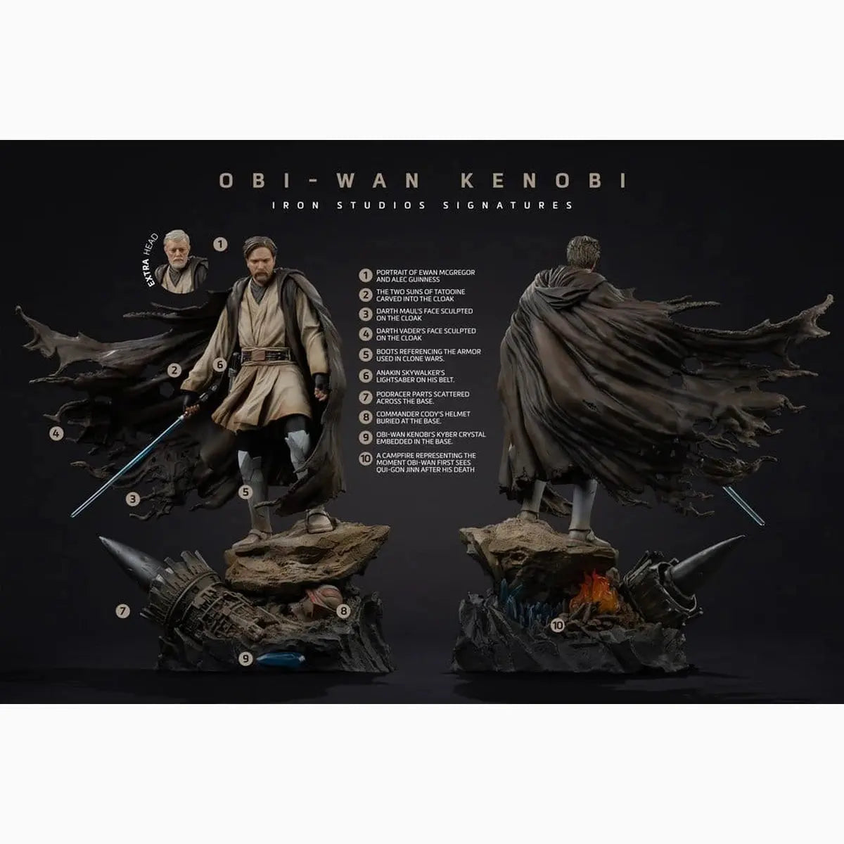 Star Wars statuette 1/10 Art Scale Obi-Wan Signatures 26 cm - Image 7