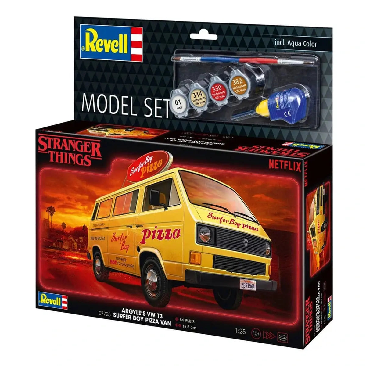 Stranger Things kit complet maquette 1/25 VW T3 Bus Surfer Boy (Aqua Color) 19 cm - Image 7