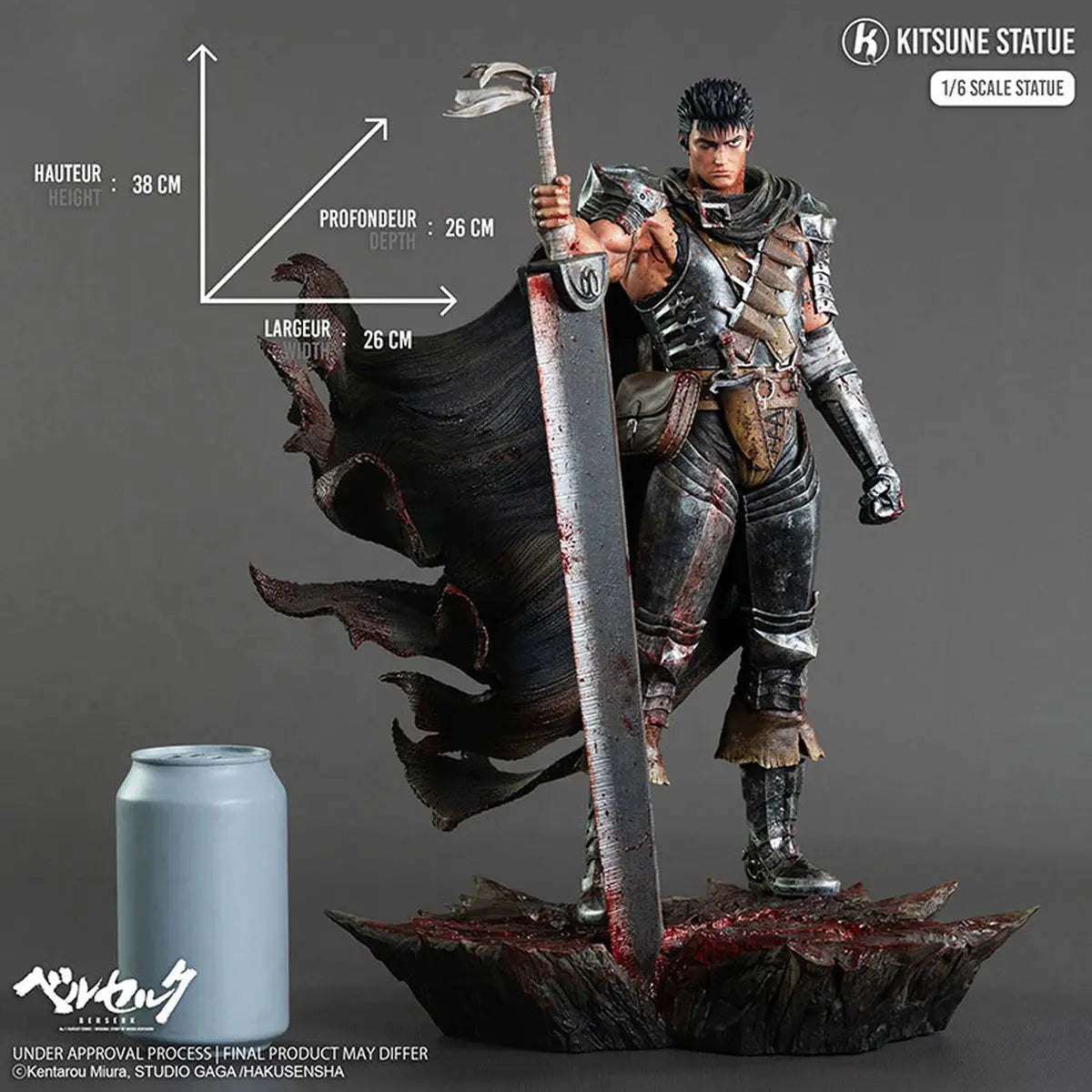 Berserk Statue Resine 1/6 Guts 38cm - Image 5