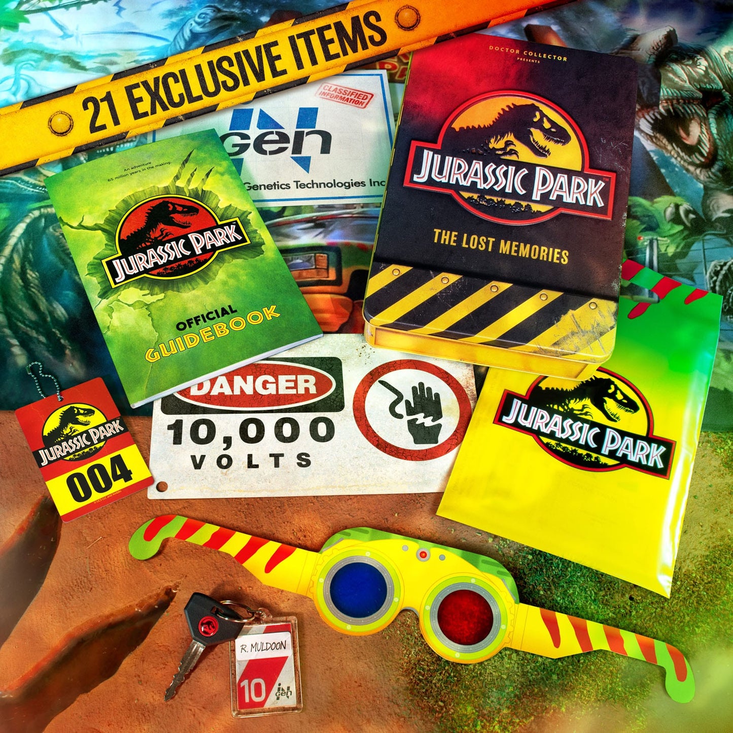 Jurassic Park coffret cadeau The Lost Memories Kit Doctor Collector