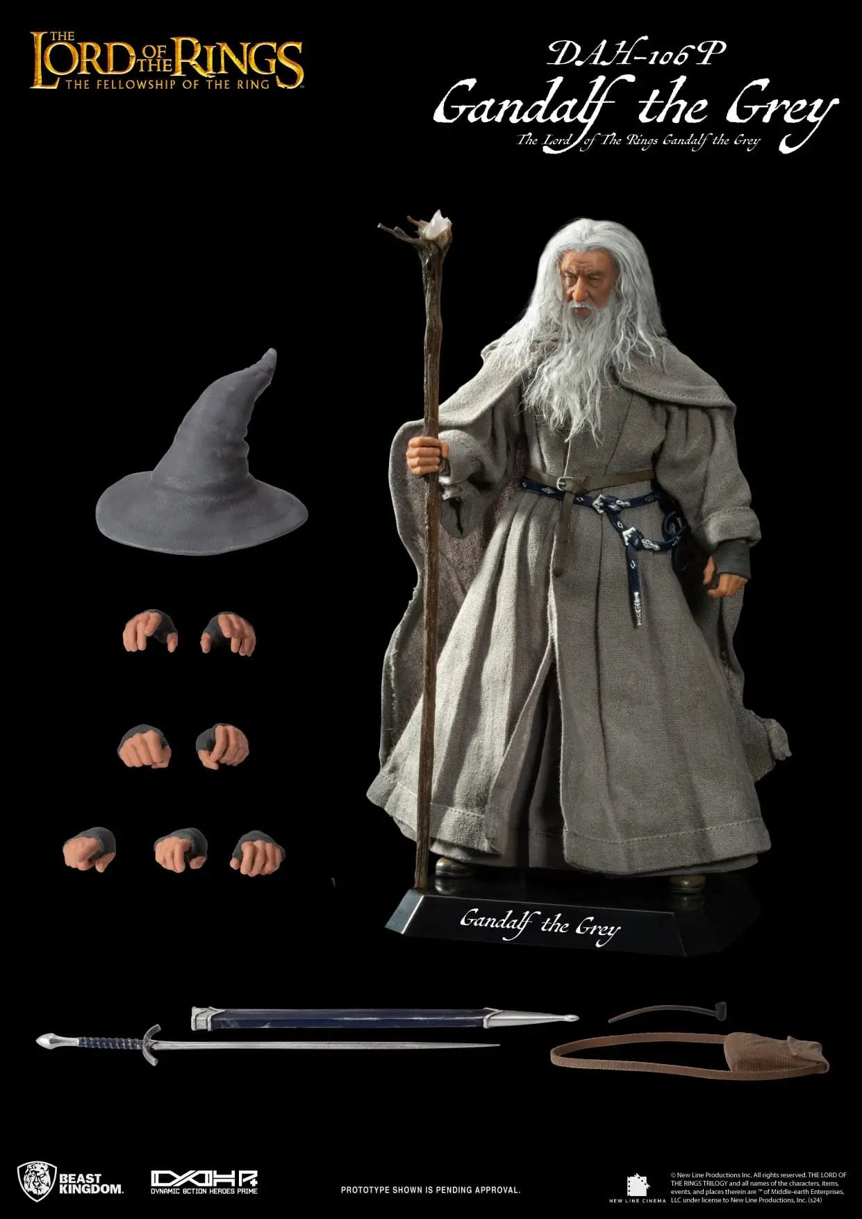 Le Seigneur des Anneaux Gandalf le Gris figurine Dynamic Action Heroes 21cm Beast Kingdom Toys