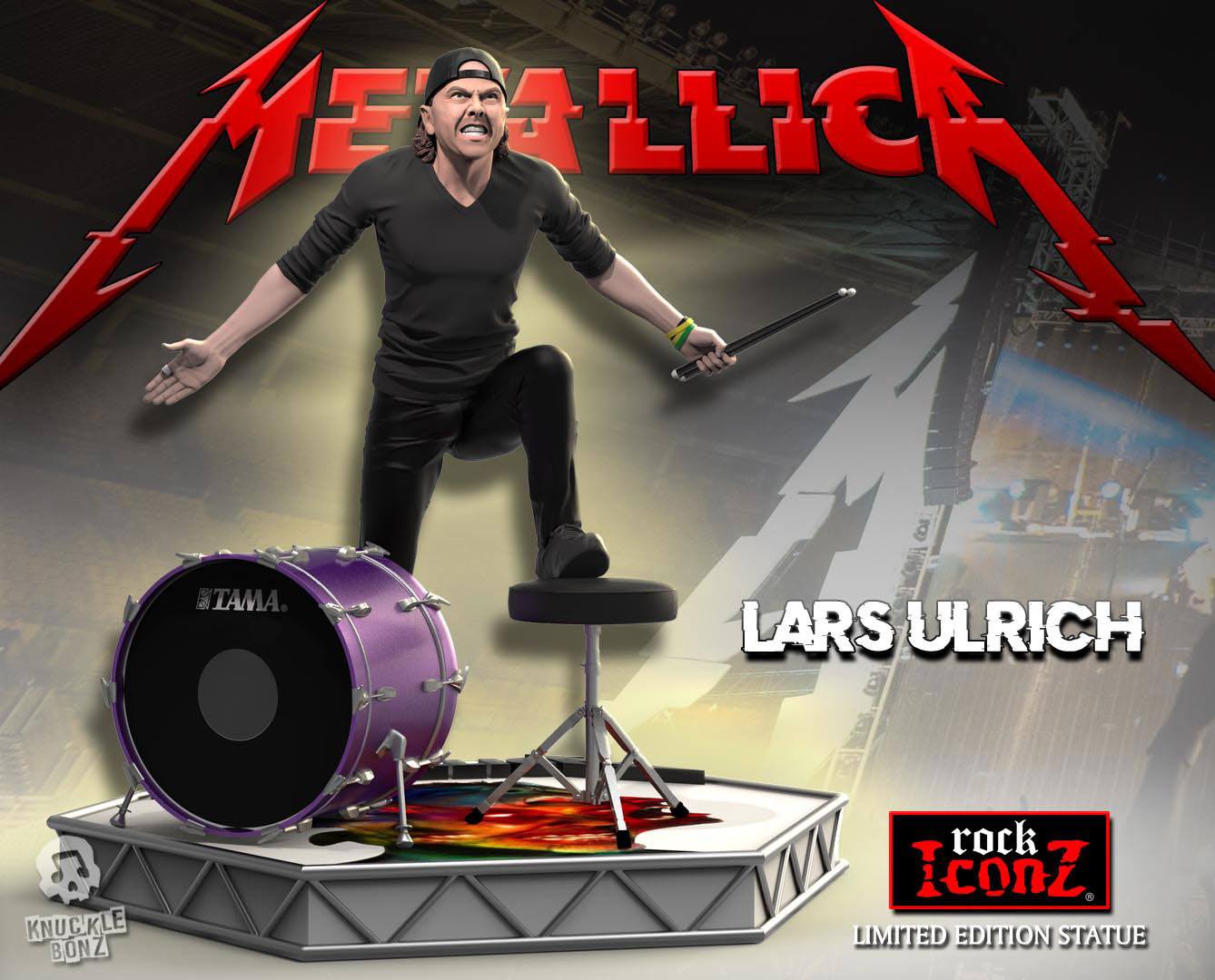 Metallica Lars Ulrich statuette Rock Iconz Limited Edition 22cm - Rue Du Retro