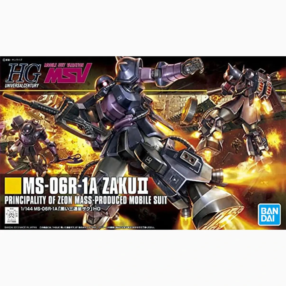 Gundam Gunpla HG 1/144 151 Ms-06R-1A Zaku II Black Tristars - Image 2
