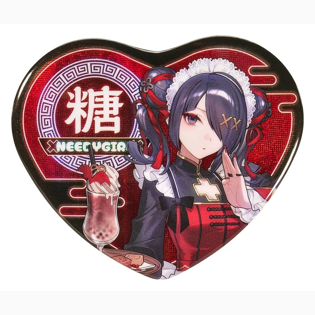 Needy Streamer Overload Needy Streamer Chinese Restaurant Series Heart-Shaped badge Ame - Image 1