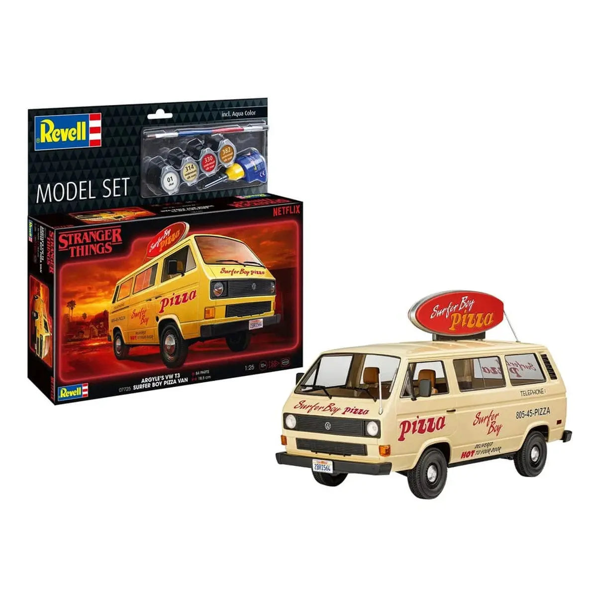 Stranger Things kit complet maquette 1/25 VW T3 Bus Surfer Boy (Aqua Color) 19 cm - Image 4