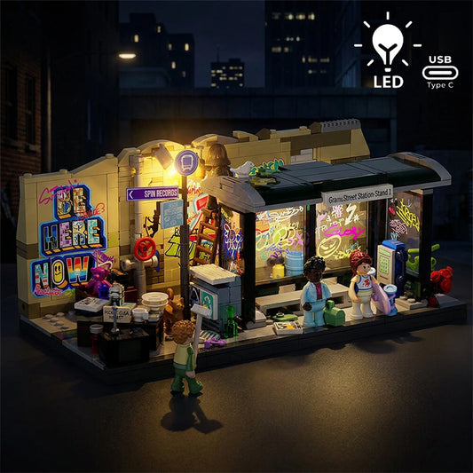 Lumibricks Street Fusion 19004 Graffiti Bus Stop - Image 1