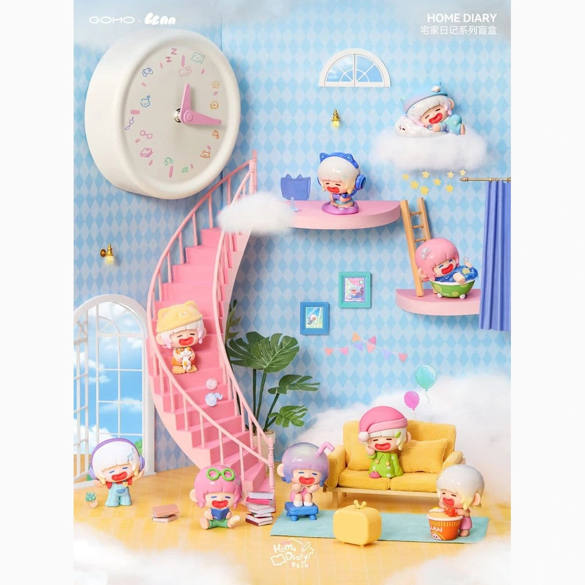 Original Character pack de 8 boîte-mystère figurines Lazy Home Diary 9 cm - Image 3