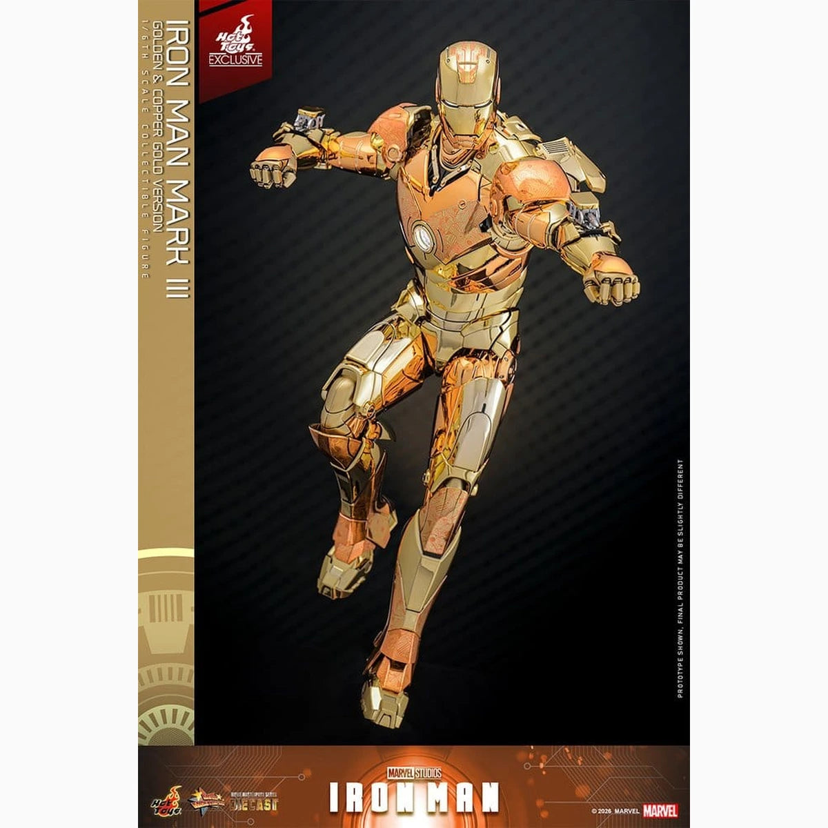 Iron Man figurine Movie Masterpiece Diecast 1/6 Iron Man Mark III (Golden & Copper Gold Version)  Hot Toys Exclusive 33 cm - Image 5