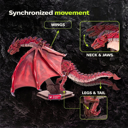 Ugears maquette en bois 3D Firestorm Dragon 43 cm - Image 6