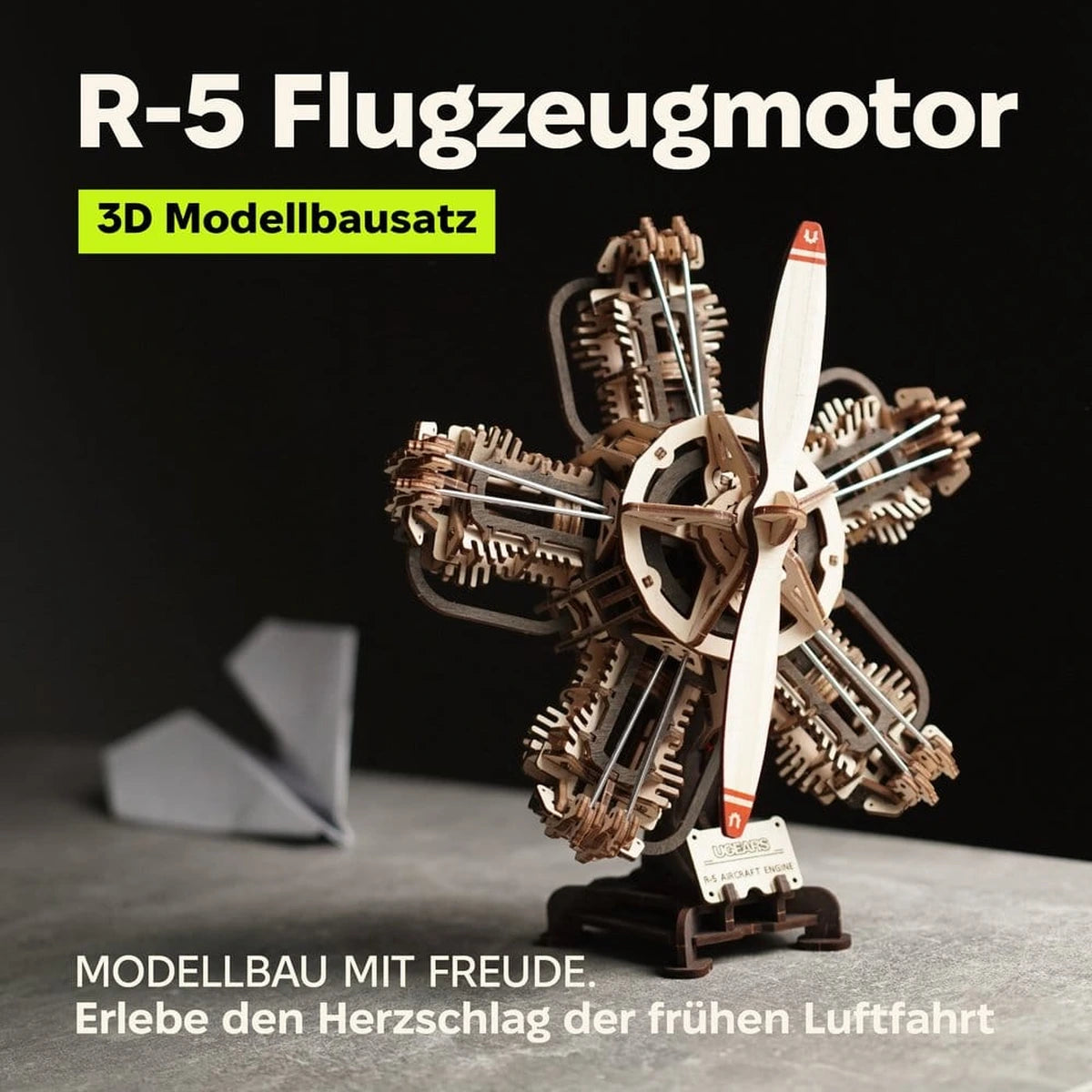 Ugears 3D maquette en bois R-5 Moteur d'avion 25 cm - Image 3