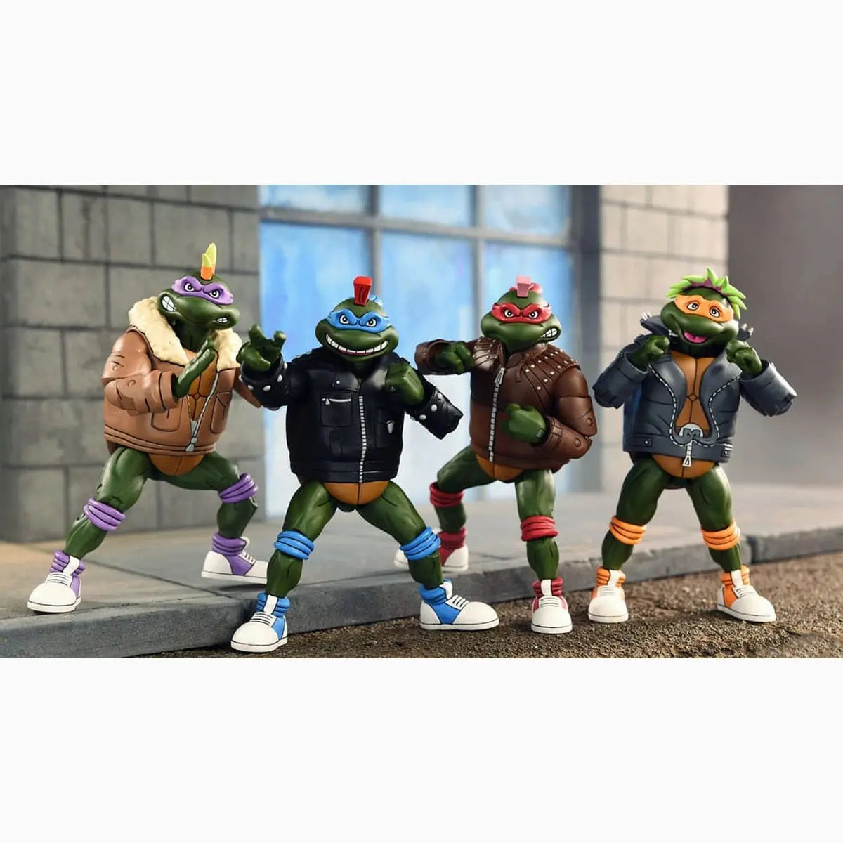 Tortues Ninja (Cartoon) figurines Pack de 4 Punk Turtles 18 cm - Image ajoutée 7