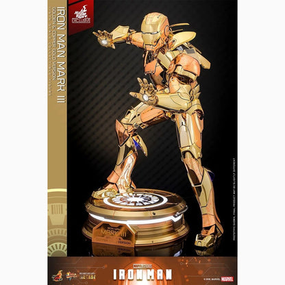 Iron Man figurine Movie Masterpiece Diecast 1/6 Iron Man Mark III (Golden & Copper Gold Version)  Hot Toys Exclusive 33 cm - Image 6