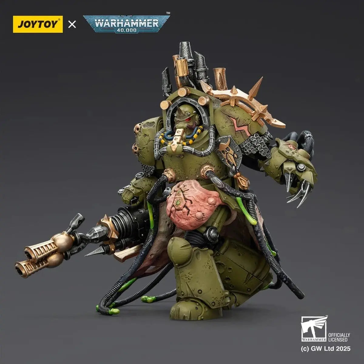 Warhammer 40,000 figurine Death Guard Lord of Virulence with Power Fist and Twin Plague Spewer 14 cm - Image 6