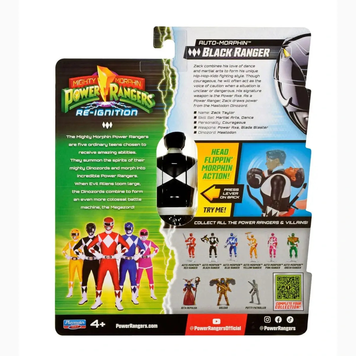 Power Rangers Figurine Auto-Morphin Black Ranger 12 cm - Image ajoutée 12