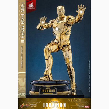 Iron Man figurine Movie Masterpiece Diecast 1/6 Iron Man Mark III (Gold Color Version)  Hot Toys Exclusive 33 cm - Image 6