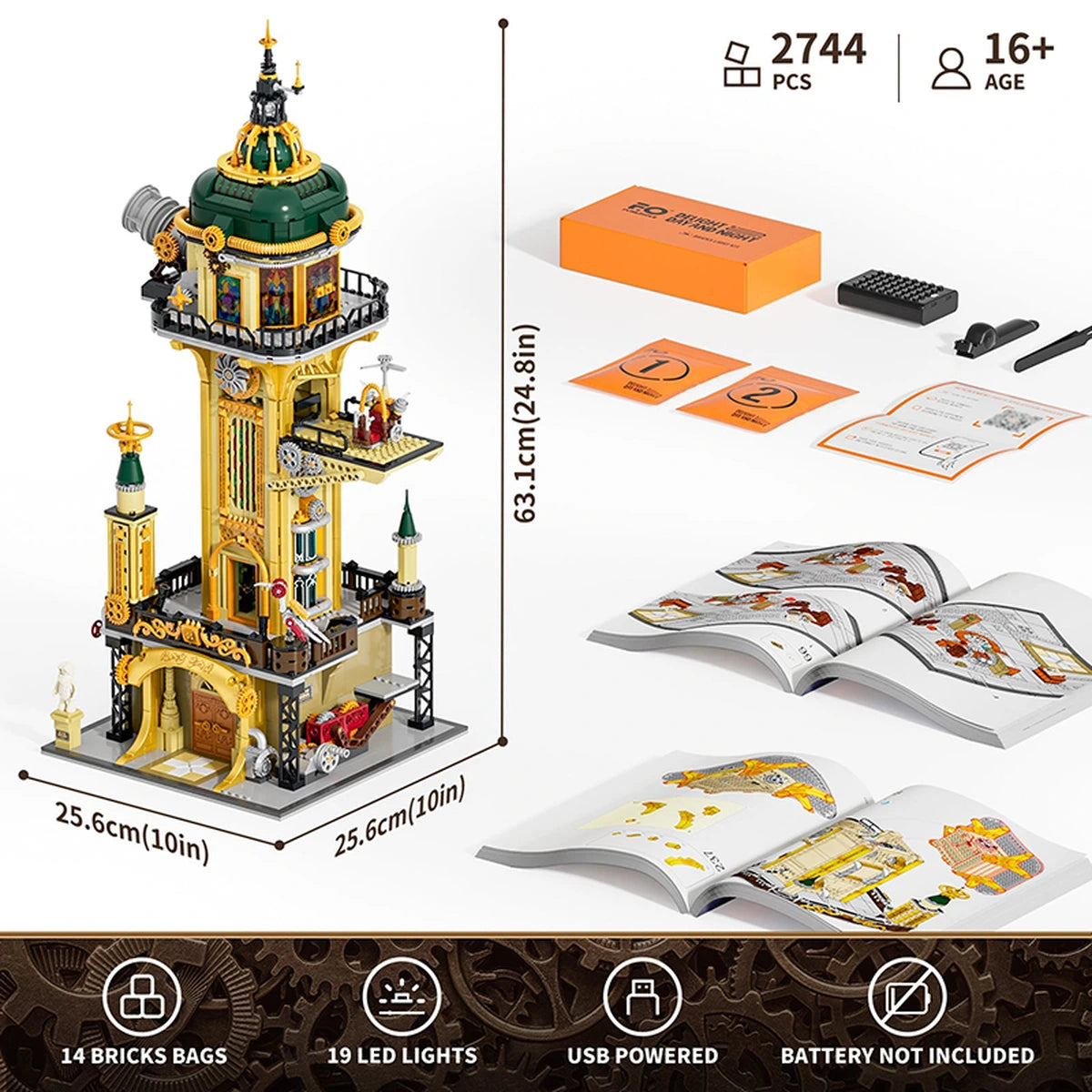 Lumibricks Steampunk World 11009 Steampunk Watch Tower - Image 4