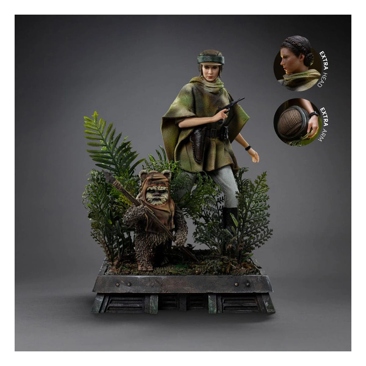 Star Wars Episode VI Art Scale Statue 1/10 Leia and Wicket 21 cm - Image 3