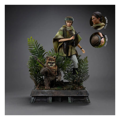 Star Wars Episode VI Art Scale Statue 1/10 Leia and Wicket 21 cm - Image 3