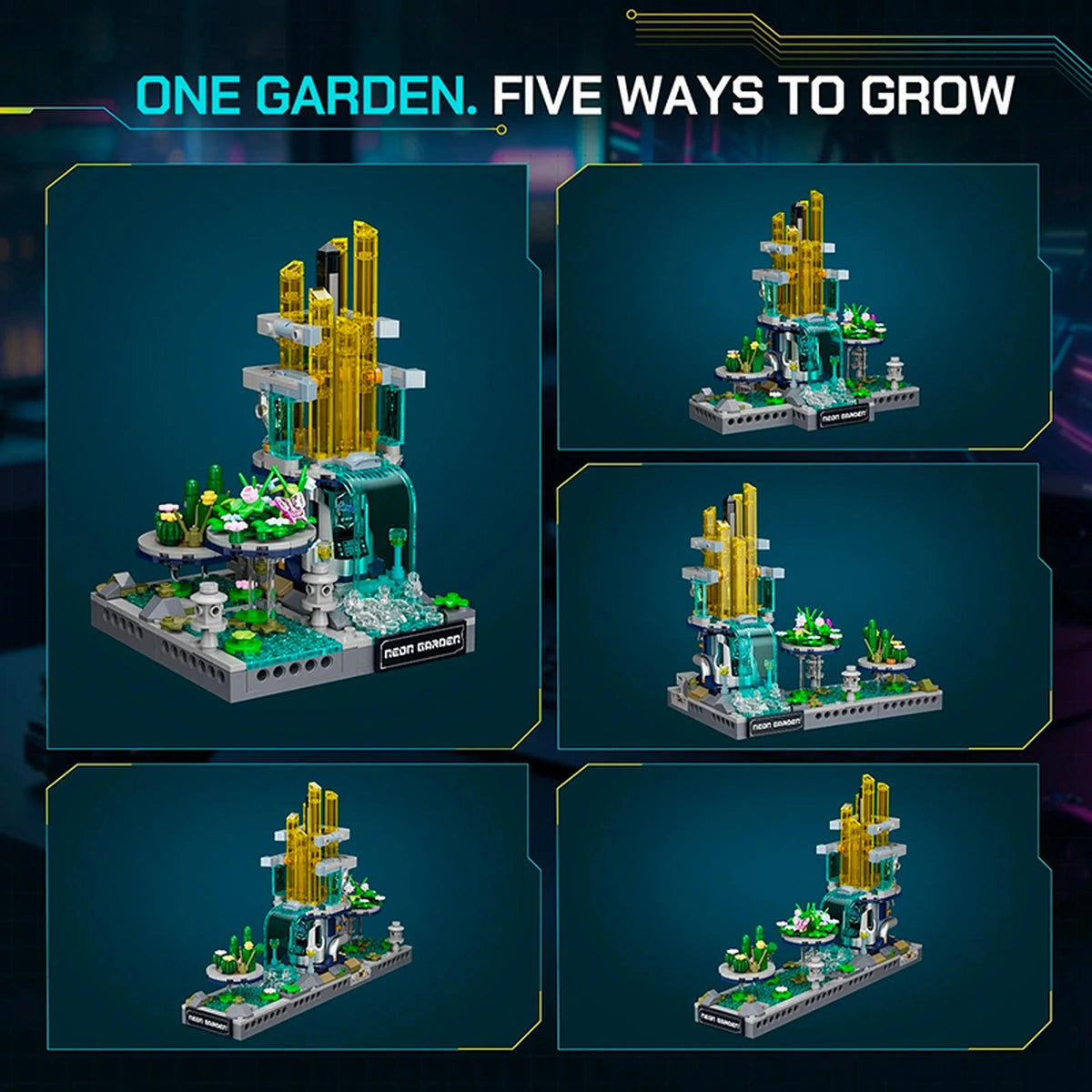 Lumibricks Cyberpunk Neoncity 17014 Neon Garden - Image 4