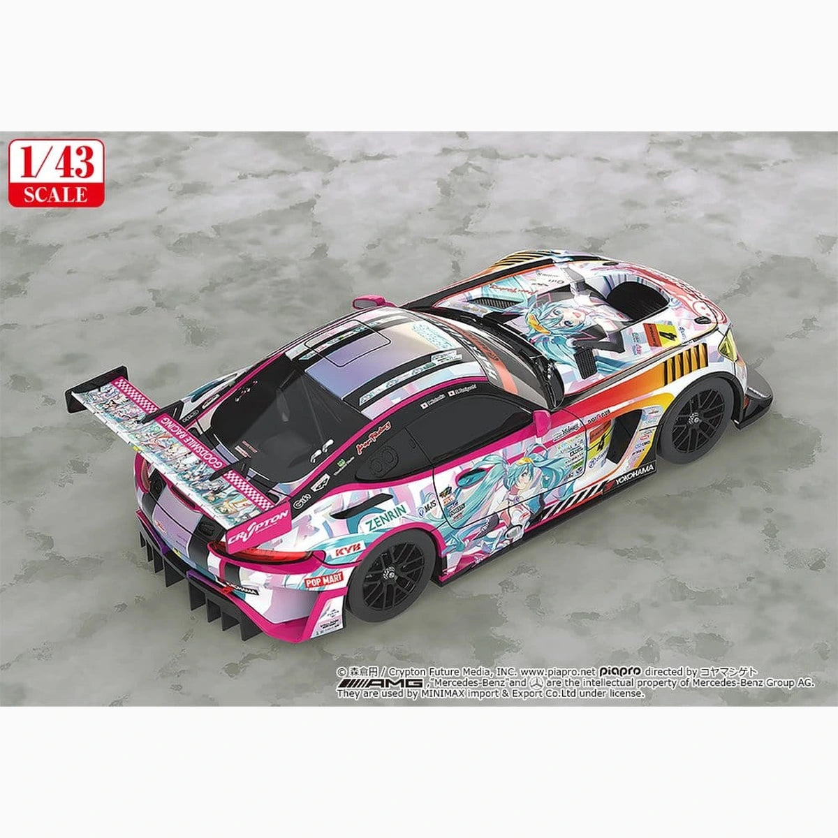 Hatsune Miku GT Project véhicule 1/43 Good Smile Hatsune Miku AMG 2021 SUPER GT 100th Race Commemorative Ver. 11 cm - Image 4