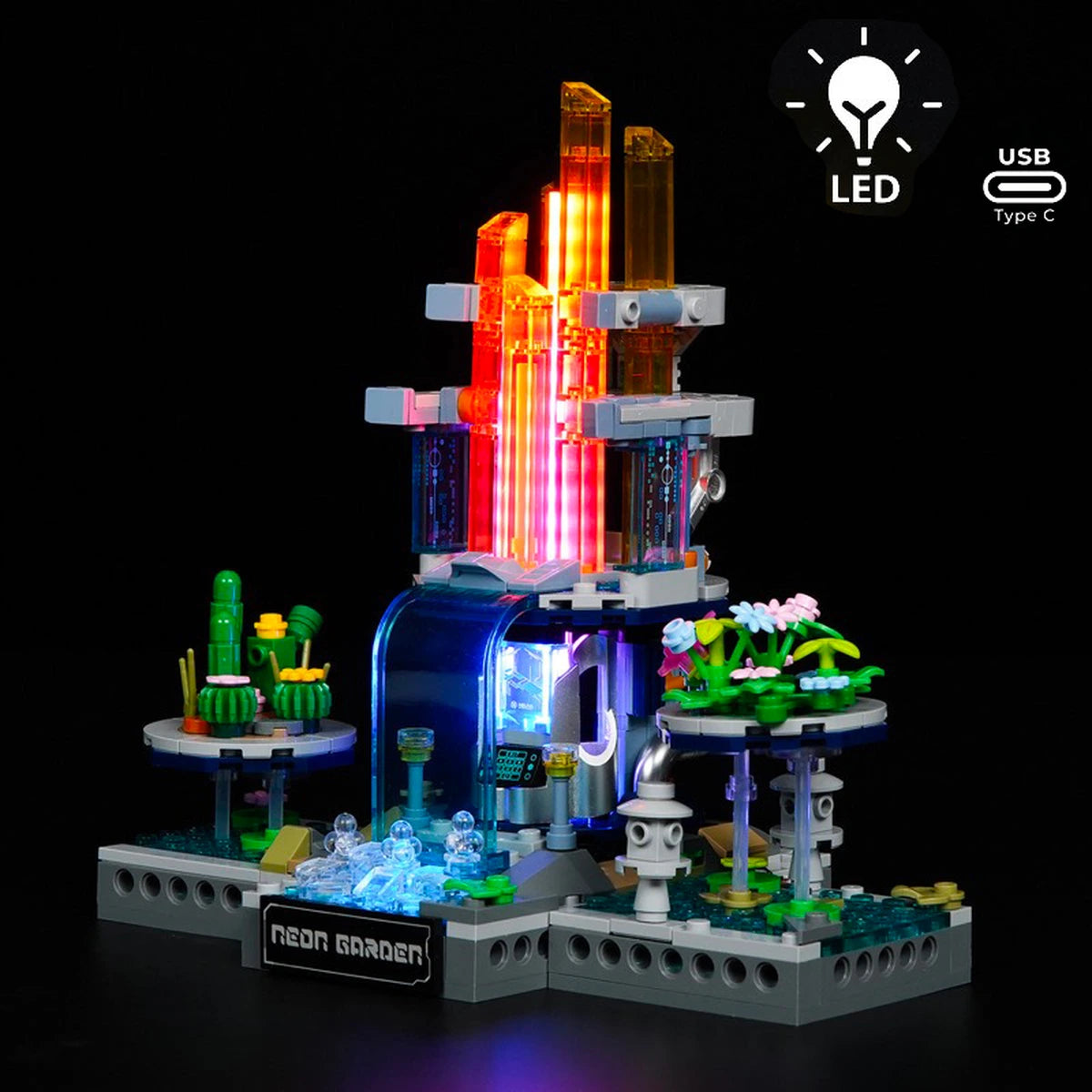 Lumibricks Cyberpunk Neoncity 17014 Neon Garden - Image 1