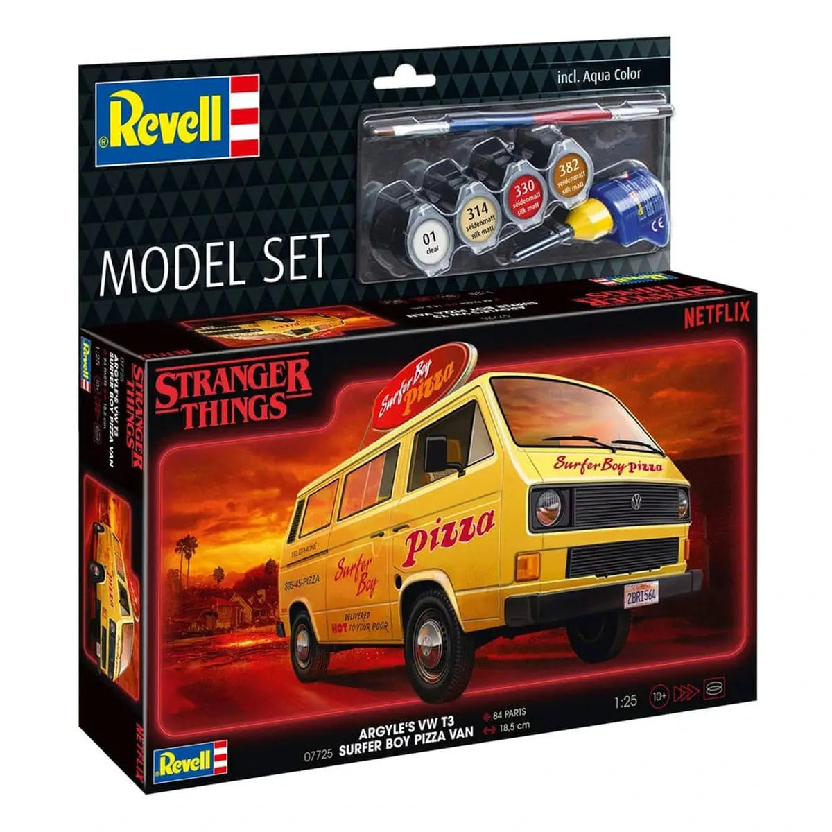 Stranger Things kit complet maquette 1/25 VW T3 Bus Surfer Boy (Aqua Color) 19 cm - Image 5