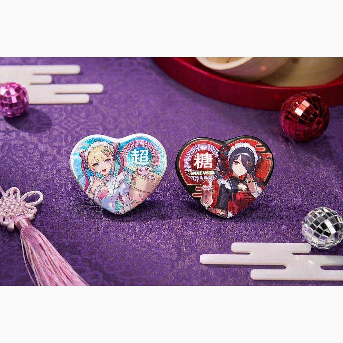 Needy Streamer Overload Needy Streamer Chinese Restaurant Series Heart-Shaped badge Ame - Image 2