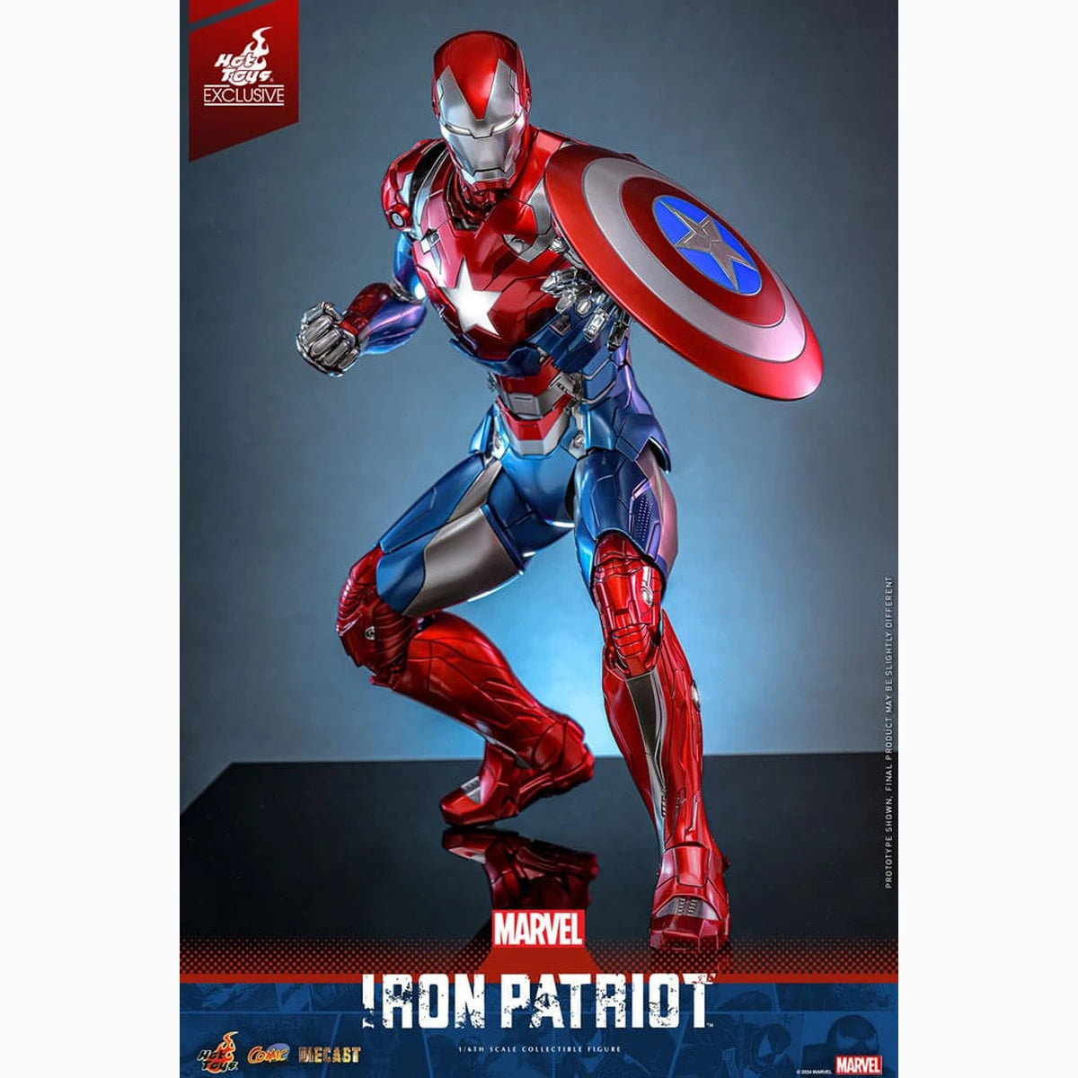 Marvel figurine Comic Masterpiece Diecast 1/6 Iron Patriot Hot Toys Exclusive 32 cm - Image 6