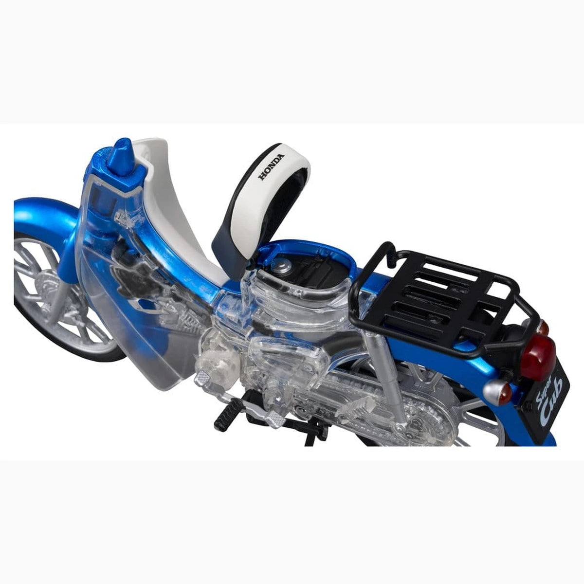 Honda Plastic Model Kit Kaitanics Super Cub 110 Glint Wave Blue Metalic - Image 3