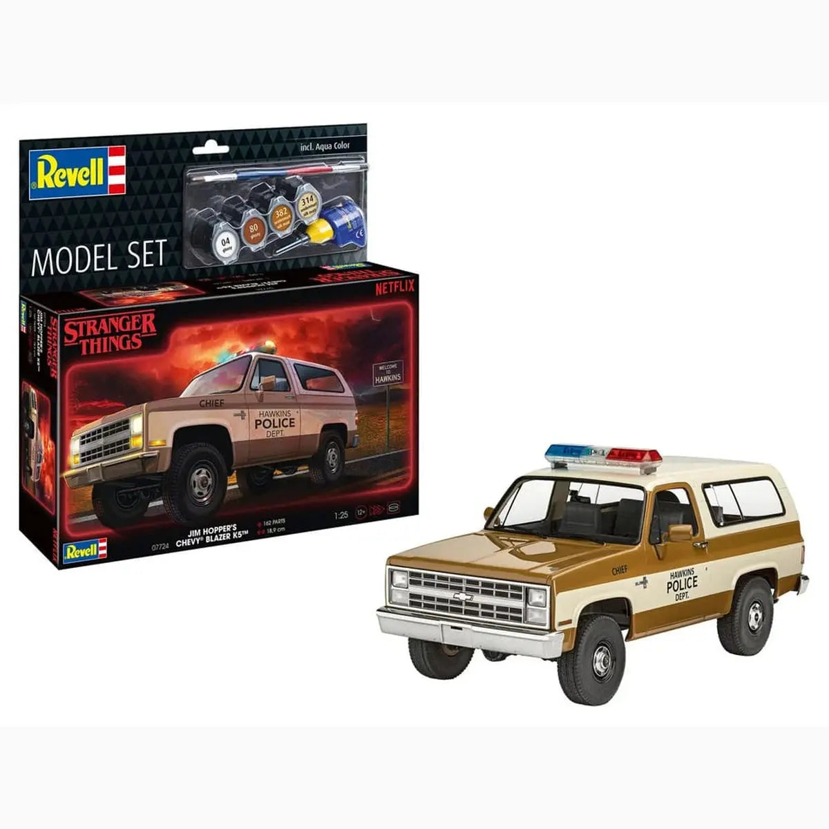 Stranger Things kit complet maquette 1/25 1985 Chevrolet K5 Blazer (Aqua Color) 19 cm - Image 4