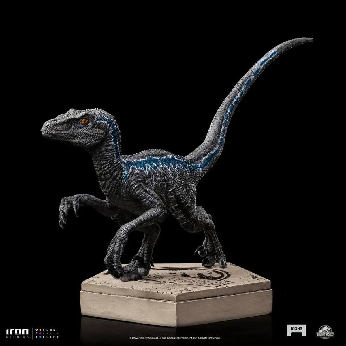 Jurassic World Icons statuette Velociraptor Blue 9 cm - Image 4
