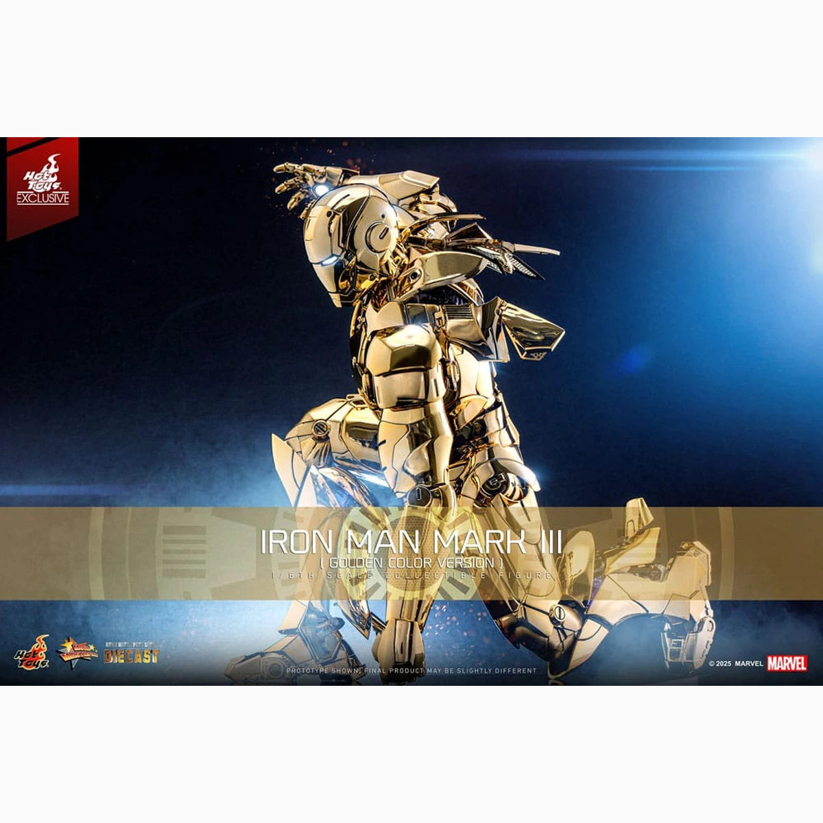 Iron Man figurine Movie Masterpiece Diecast 1/6 Iron Man Mark III (Gold Color Version)  Hot Toys Exclusive 33 cm - Image 2