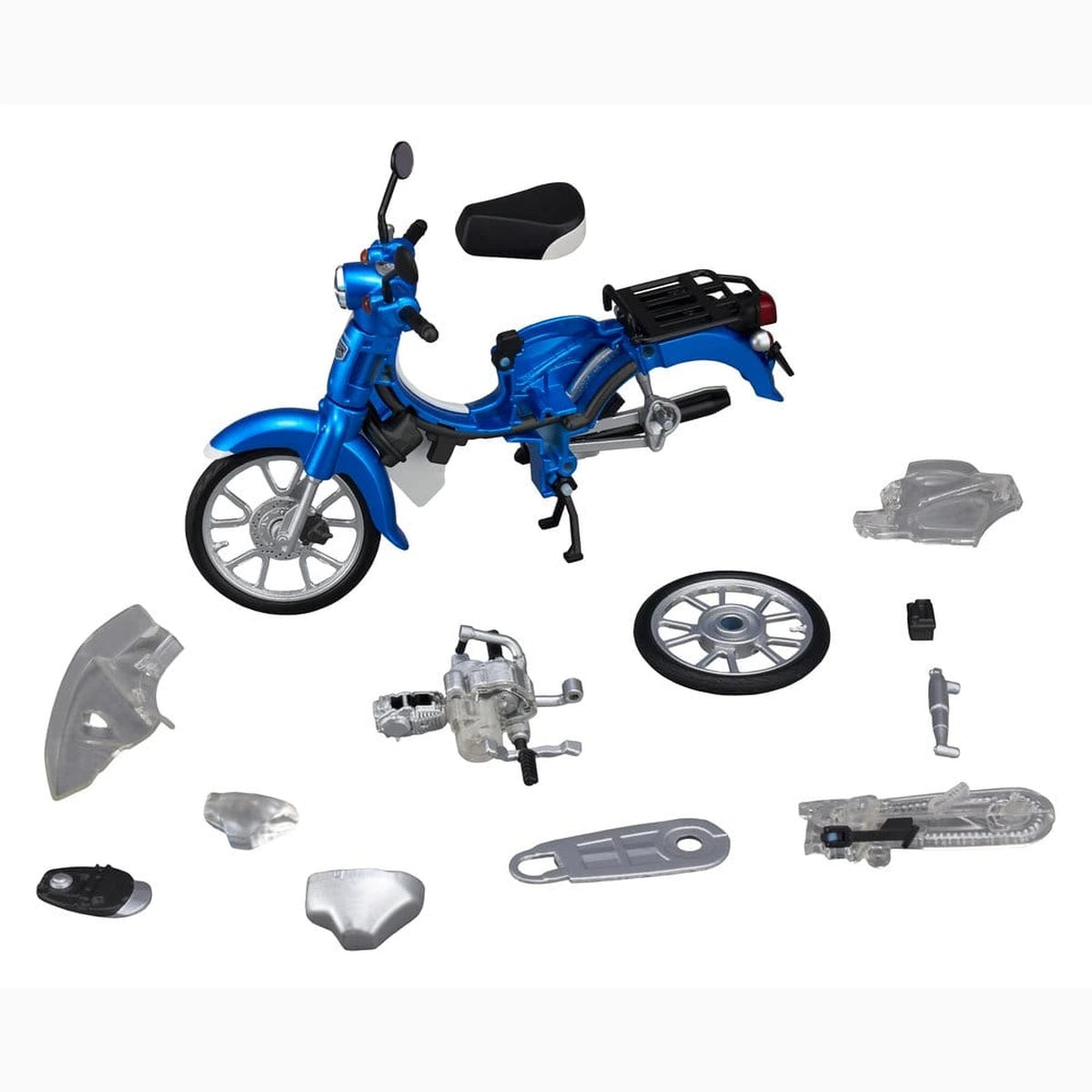 Honda Plastic Model Kit Kaitanics Super Cub 110 Glint Wave Blue Metalic - Image 7
