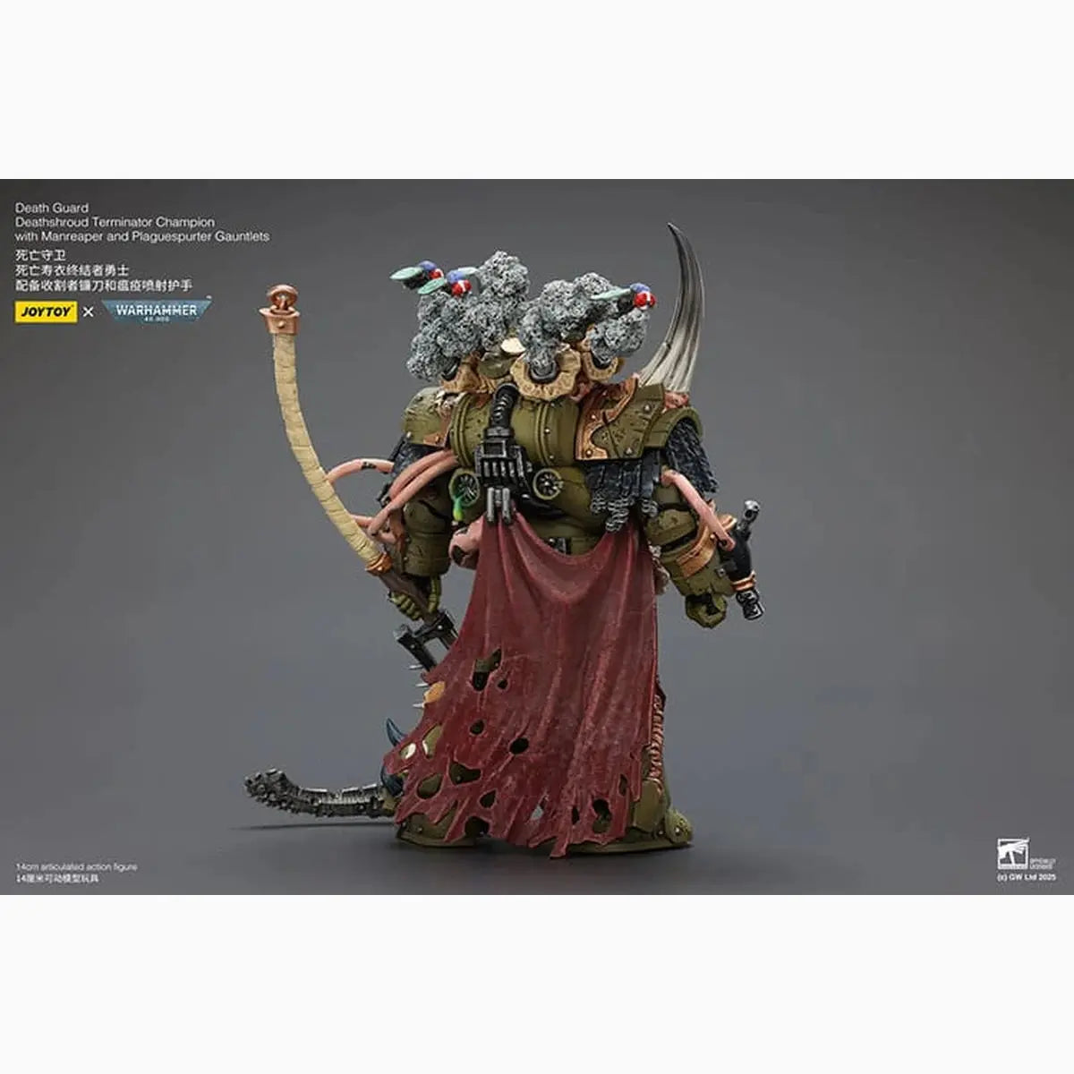 Warhammer 40k figurine 1/18 Death Guard Deathshroud Terminator Champion with Manreaper and Plaguespurter Gauntlets 14 cm - Image 6