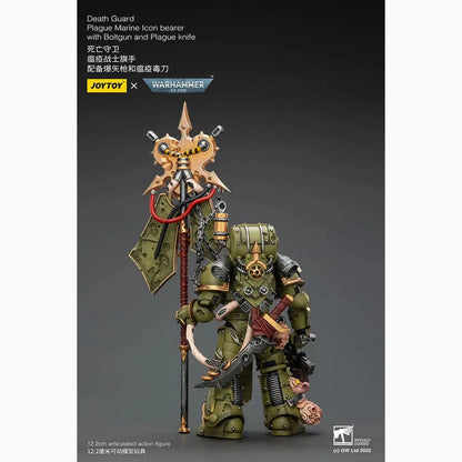Warhammer 40,000 figurine Death Guard Plague Marine Icon bearer with Boltgun and Plague knife 12 cm - Image 5
