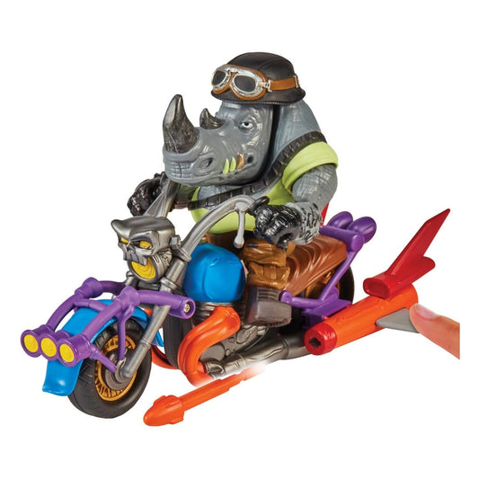 Tortues Ninja Figurine avec véhicule Rocksteady & Chopper 12 cm - Image 1