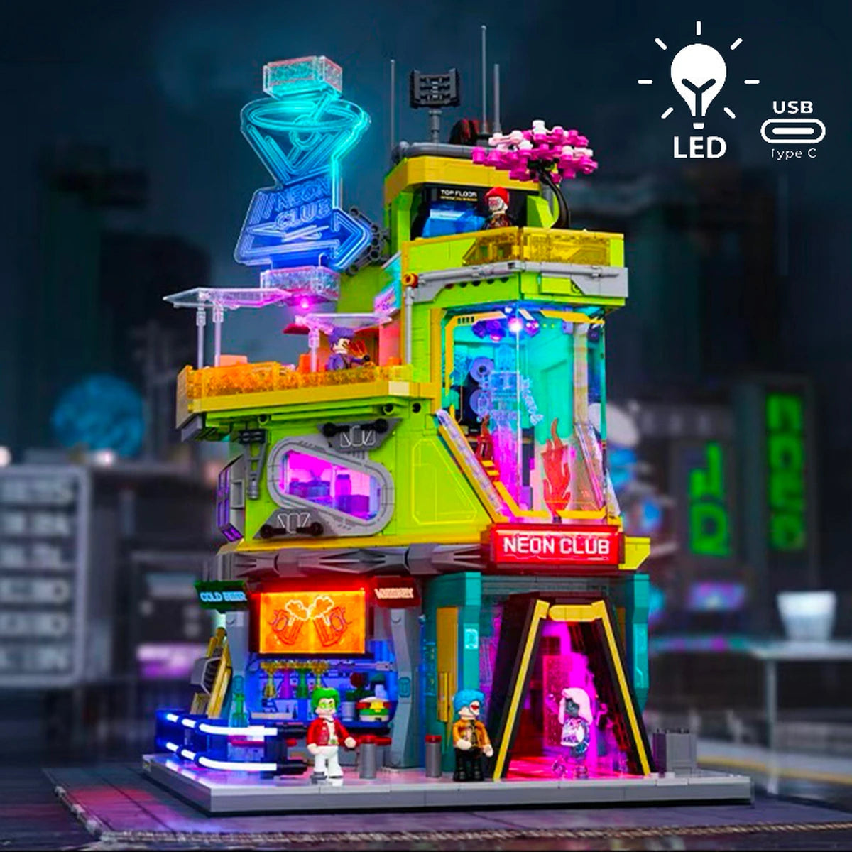 Lumibricks Neon Club, set 17020. © Lumibricks · Image via Rue du Retro.