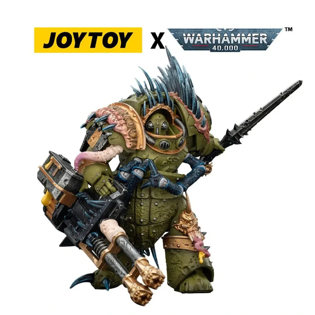 Warhammer 40,000 figurine Death Guard Blightlord Terminator 1 with Reaper Autocannon and Bubotic Blades 14 cm - Image 7