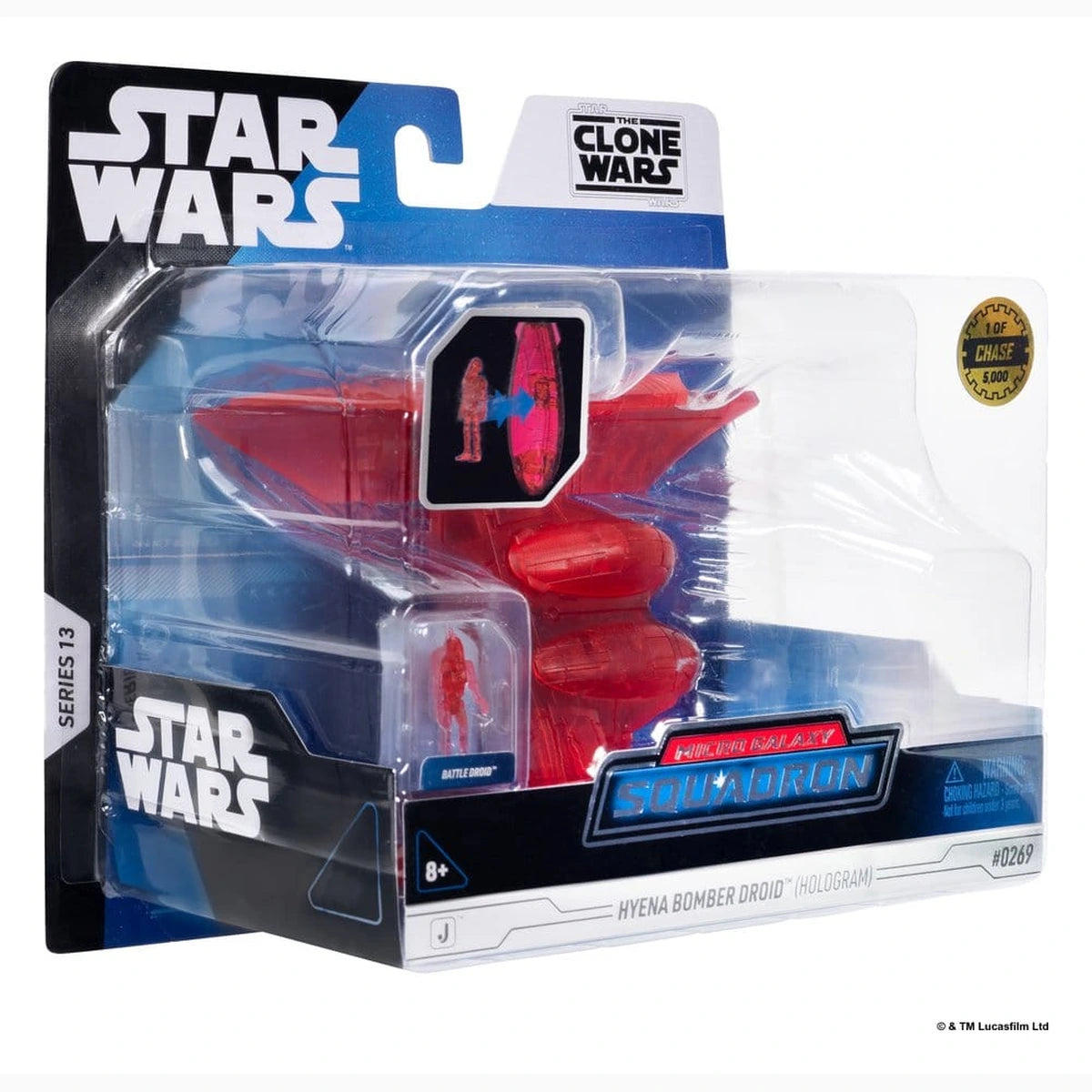 Star Wars Véhicule Moyen & Figurine set Bombardier Hyena (Hologramme Rouge) & Droïde de Combat (Chase) - Image 4