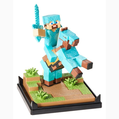 Minecraft Figurine Diorama Diamond Armor Steve et Cheval 18 cm - Image 3