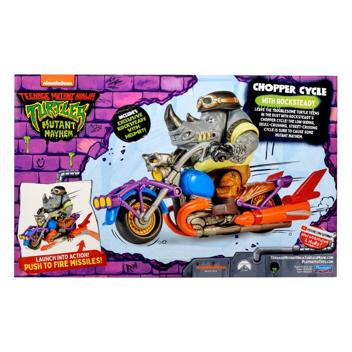 Tortues Ninja Figurine avec véhicule Rocksteady & Chopper 12 cm - Image 4