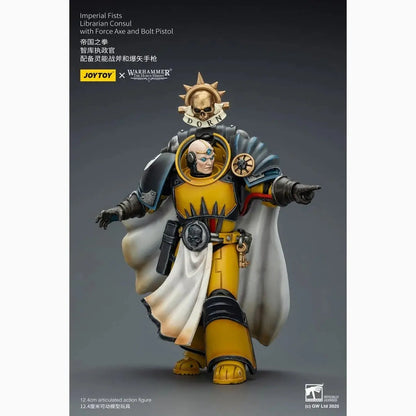 Warhammer Imperial Fists figurine Librarian Consulwith Force Axe and Bolt Pistol 12 cm - Image 4