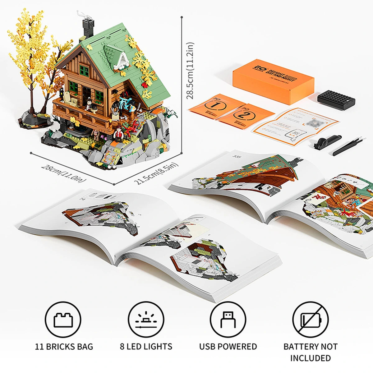 Lumibricks Retro House 10007 Mountain Cabin 2255Pcs - Image 4