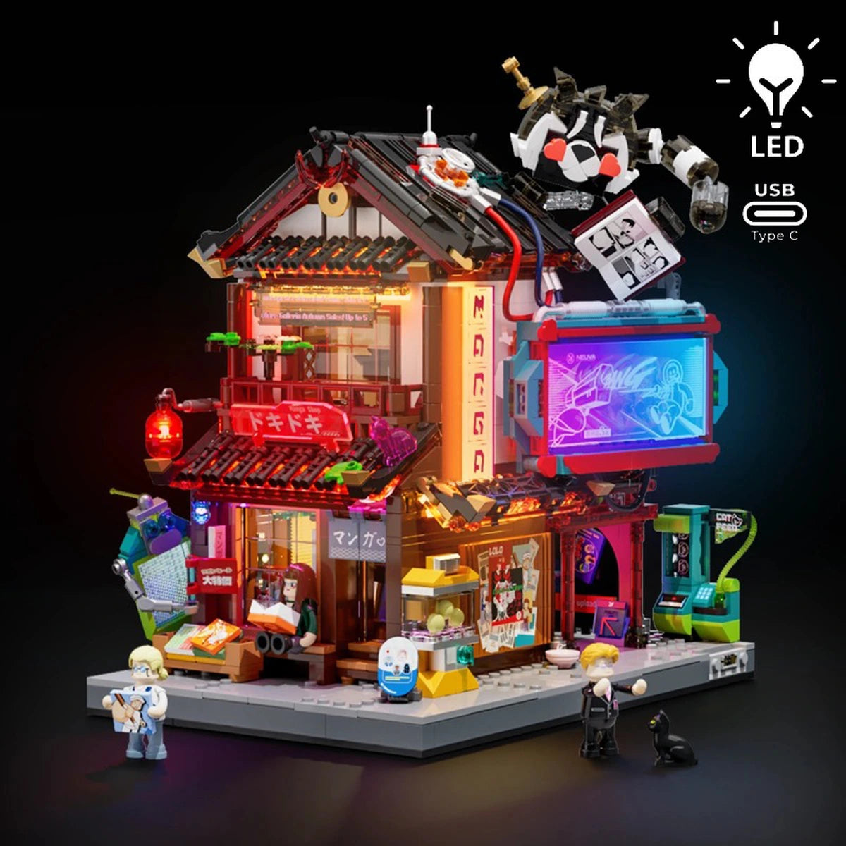 Lumibricks Cyberpunk Neoncity 17015 Manga Shop - Image 1