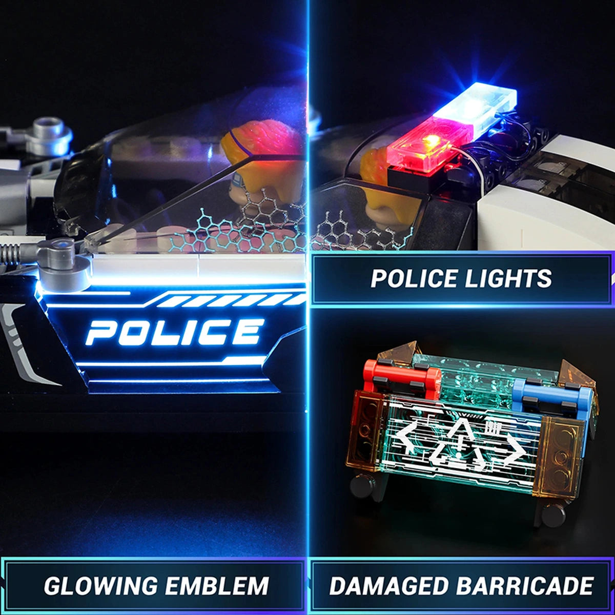 Lumibricks Cyberpunk Neoncity 17002 Police Patrol Car - Image 2