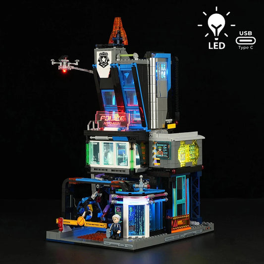 Lumibricks Cyberpunk Neoncity 17009 Cyberpunk Police HQ - Image 1